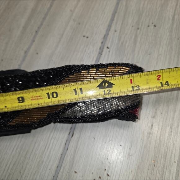 La Regale 80s Inspired Seed Bead Adjustable Waist Belt Multicolored Stretch - Picture 5 of 8